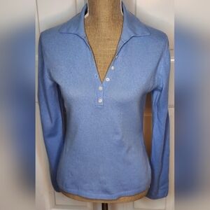 YORN Cashmere Soft Blue Sweater Size S (pit to pit-19" & length-24")